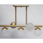 Lustre Bola Com 5 Globos Champagne Fosco