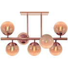 Lustre Bola Com 7 Globos Rose Gold Vidro Ambar