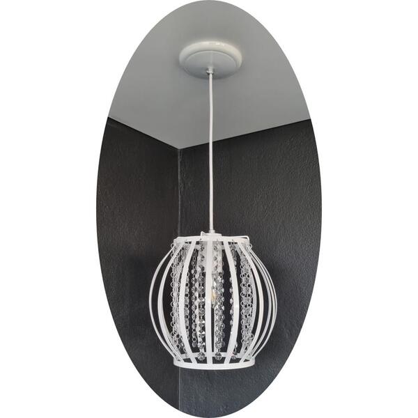 Lustre Branco Pendente Cristal Acrílico Alto Brilho Ac99
