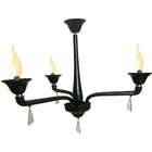 Lustre Cananéia Polietileno 86cm E-14 3 Lâmpadas Max 60w Preto