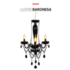 Lustre Candelabro 3 Lâmpadas Led Baronesa 3xe14 Clássico Pret