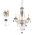 Lustre Candelabro 3 lâmpadas Led Baronesa 3xe14 Clássico Tran