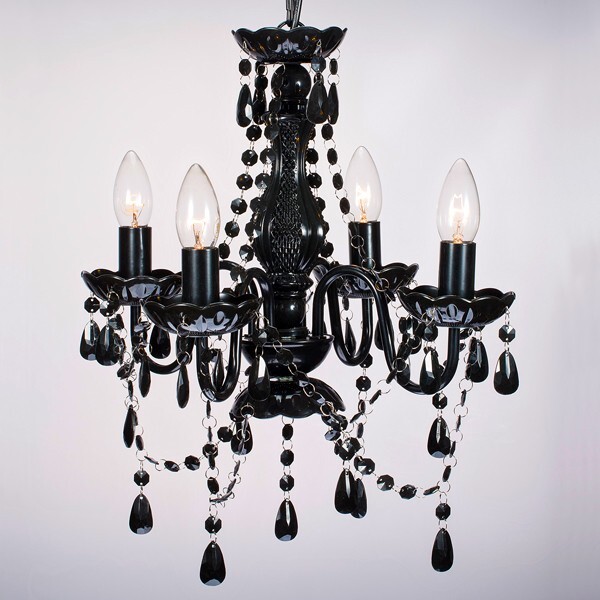 Lustre Candelabro 4 Braços Branco Pendente Cristal Acrílico L