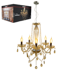 Lustre Candelabro 5 Lâmpadas Led Baronesa 5xe14 Clássico Cham