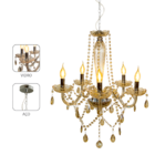 Lustre Candelabro 5 Lâmpadas Led Baronesa 5xe14 Clássico Cham