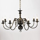 Lustre Candelabro 8 Braços Pendente Preto Lm1926