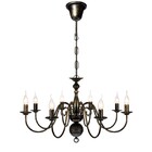 Lustre Candelabro 8 Braços Pendente Preto Lm1926