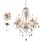 Lustre Candelabro 8 Lâmpadas Led Baronesa 8xe14 Clássico Tran