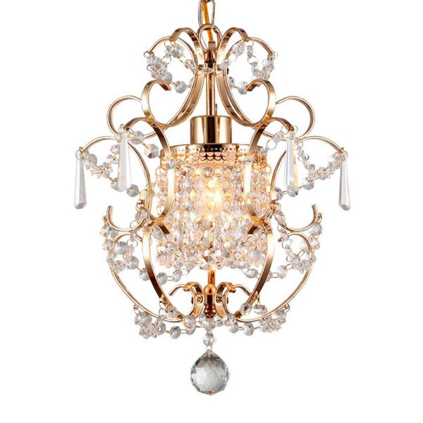 Lustre Candelabro  Dourado Pendente Cristal Acrílico Lm1890 -
