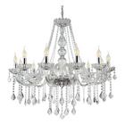 Lustre Candelabro Cristal Iluminação Luxo com 12 Braços Trans