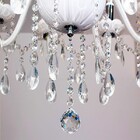 Lustre Candelabro Pendente Cristal Acrílico Branco Lm1616