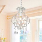 Lustre Candelabro Pendente Cristal Acrílico Branco Lm1916