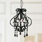 Lustre Candelabro Pendente Cristal Acrílico Preto Lm1918