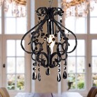 Lustre Candelabro Pendente Cristal Acrílico Preto Lm1918