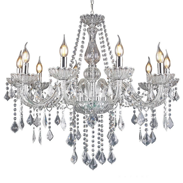 Lustre Candelabro Pendente Cristal Legitimo Luxo Cor Transpar