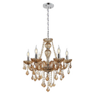 Lustre Candelabro Pendente Luxo Cristal Legitimo Cor Âmbar 6