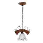 Lustre Canga Country 1 Lâmpada Vidro Fosco Madelustre