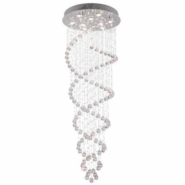 Lustre Cascata Em Cristais Espiral 3 5m 9gu10 Ideal Para Pé D