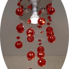 Lustre Chuva De Acrílico Brilhante Vermelho Para Quarto Sala