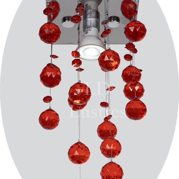Lustre Chuva De Acrílico Brilhante Vermelho Para Quarto Sala