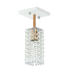 Lustre Clearcrillic Cristal Acrílico Quadrado Branco/cobre