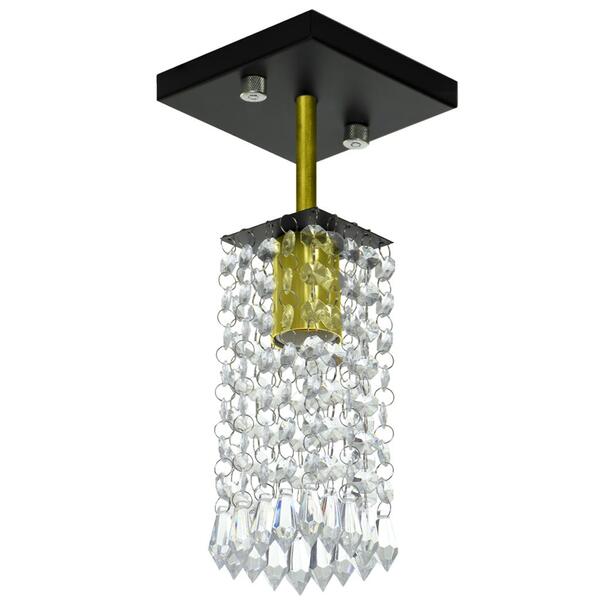Lustre Clearcrillic Cristal Acrílico Quadrado Preto/dourado