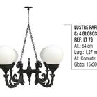 Lustre Colonial Paris Com Corrente Em Alumínio 04 Globos