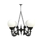 Lustre Colonial Paris Com Corrente Em Alumínio 04 Globos