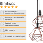 Lustre Com 2 Pendentes Aramado Diamante  - Cobre