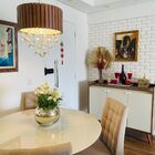 Lustre Com Cristais Ripado 40cm Amêndola