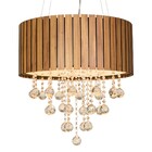 Lustre Com Cristais Ripado 40cm Amêndola