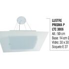 Lustre Contemporâneo De Teto Prisma P Alumínio E Vidro