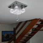 Lustre Cristal Acrílico Base Inox Espelhado Alta Iluminação