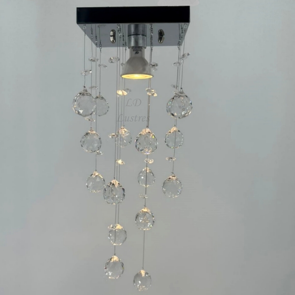Lustre Cristal Acrílico Para Sala Design Moderno 60cm
