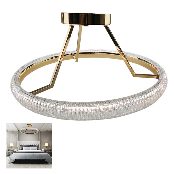 Lustre Cristal Anel 3 Em 1 Luminaria Pendente Infinito Perfil