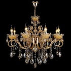 Lustre Cristal Candelabro Luxuoso Champanhe Brilhante 8xe14 -