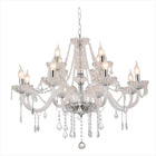 Lustre Cristal Candelabro Transparente 12 Braços -promoção