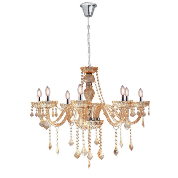 Lustre Cristal Legítimo Clássico 8 Braços Candelabro Maria Te
