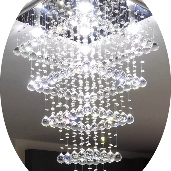 Lustre Cristal Para Mesa De Jantar/estar Com Lâmpadas 60cm Bi