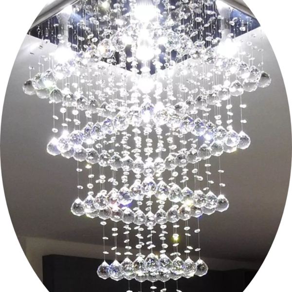 Lustre Cristal Para Mesa De Jantar/estar Com Lâmpadas 90cm Bi