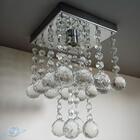Lustre Cristal Redondo Plafon Quadrado 20cm Soquete G9