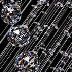 Lustre Cristal Sofisticado Alto Brilho Luxuoso Base Inox