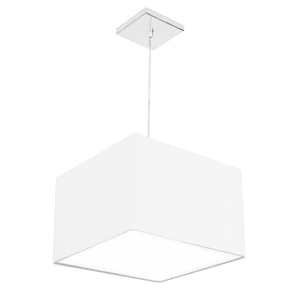 Lustre Cupula Pendente Dome Quadrado 30x20cm Branco