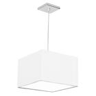 Lustre Cupula Pendente Dome Quadrado 30x20cm Branco