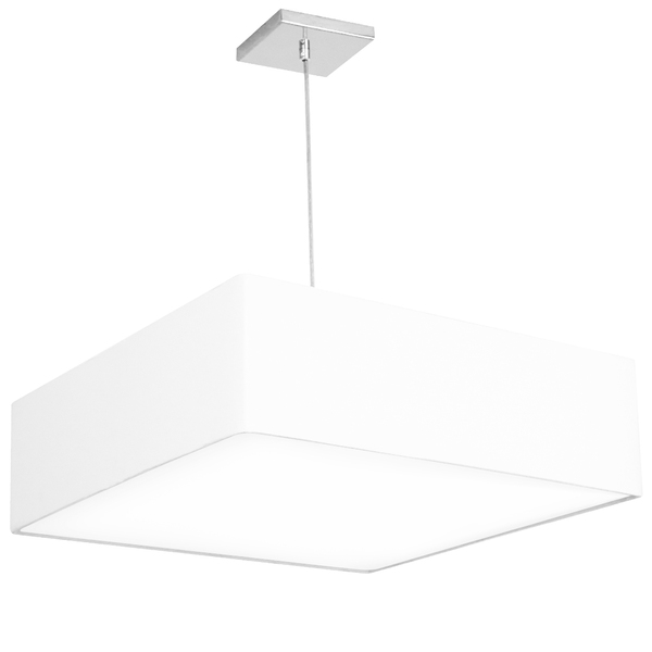 Lustre Cupula Pendente Dome Quadrado 50x15cm Branco