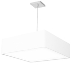 Lustre Cupula Pendente Dome Quadrado 50x15cm Branco