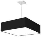 Lustre Cupula Pendente Dome Quadrado 50x15cm Preto