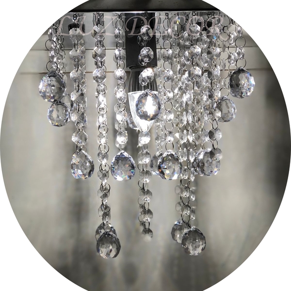 Lustre De Acrílico Alto Brilho Para Sala Já Vai Montado 40cm