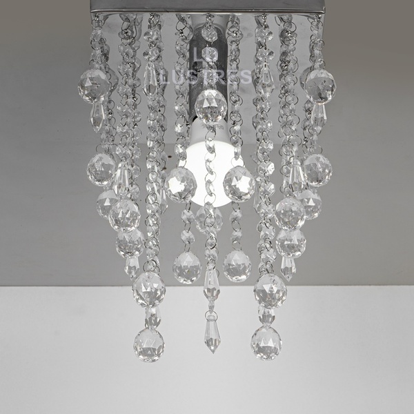 Lustre De Acrilico Base De Inox 20x20cm, Belíssimo Para Sala