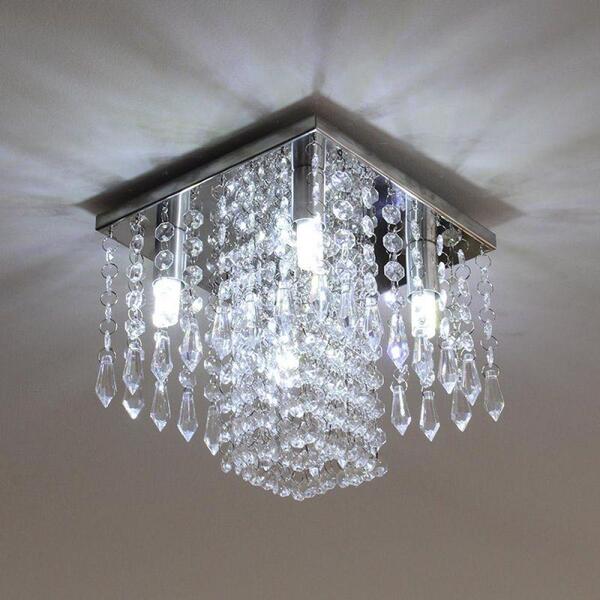 Lustre De Acrílico Para Salas E Quartos Pamplona Para 4 G9